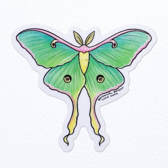 3 for $15 - Luna Moth Sticker - Waterproof Vinyl - Picture 1 of 2